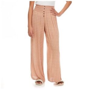 Wild Skyes Wide leg flowy patterned pants brown